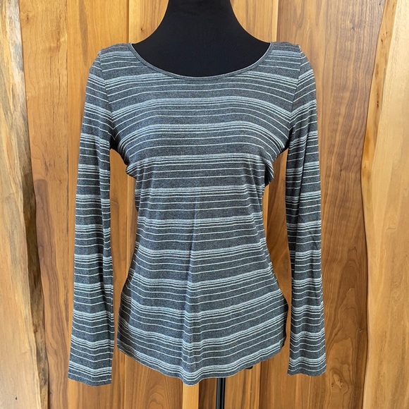 Apt. 9 Tops - Apt. 9 Grey w/ Silver Stripe Long Sleeve Shirt, XS